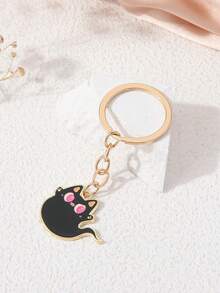 1pc Demon Ghost Cat Candy Pumpkin Cute Quirky Style Enamel Alloy Halloween Keychain Bag Charm - Multicolor - View 5