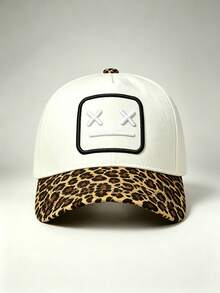 1pc Two-Tone Men Hat 'Square Patch Dead Face' Embroidered Hats For Men Adjustable Design Perfect For Parties, Travel, And Sun Protection - Multicolor - View 11