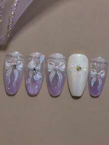 Exquisite Butterfly Wing Nail Stickers, Self-Adhesive Fragrance-Free, Suitable For Hand And Foot Decoration, Elegant Design, Easy To Apply, Perfect For Summer DIY Nail Art - White - View 5