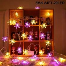 1pc 1.5/3/6m Indoor Decoration Snowflake Light String,Battery Power Supply,Christmas Room Decor, Bedroom Decor, Wall Decor And Desktop Decor Snowflake Light String,Christmas Party, Christmas Tree Decoration Light String,Winter Decor Snowflake Lights - Snowflake - View 17