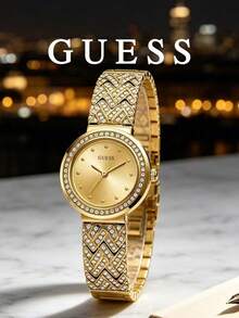 Armani GUESS G-Luxe 女款石英腕錶 35mm 金色 PVD 不鏽鋼錶殼 金色壓紋 Logo 錶盤 W1228L2 - 均碼 - 查看 19