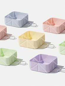 1/2pcs(Portable Folding Pet Travel Bowl Is Main Product + Accessory Hook) Mixed Set, Large Capacity Macaron Color Dog & Cat Food Bowl Water Bowl, Silicone Feeding Bowl, Suitable For Walking, Camping, Outdoor Travel, Essential Pet Supplies For Travel, Dog Supplies, Kitten Supplies, Christmas Gift For Dogs - Multicolor - View 9