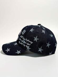 1pc Star, Polka Dot, Letter Embroidered Baseball Cap, Unisex Couple Style, Retro Soft Top Hat, Blogger Style Baseball Cap, Fashion Decorative Outfit Curved Brim Hat - Multicolor - View 10