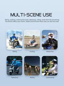 2 buah Headset Helm Bluetooth Motor V5.3 Nirkabel Bebas Genggam Pemutar Musik Stereo Speaker Baterai 1000mAh Headset Interkom Bluetooth Motor - Y10 2X - View 12