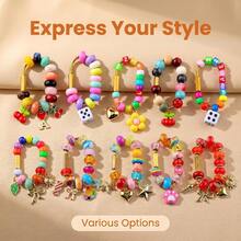 200pcs 12mm Large Hole Acrylic Chunky Beads, 5.5mm Hole Macrame Hair Beads, Mixed Color Rondelle Spacer Beads For DIY Keychain Bag Charm Jewelry Making - Multicolor - View 11
