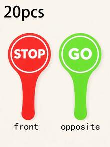 20/10/5/1pc STOP GO Handheld Sign, Red & Green Contrast Round Handheld Indicator, Minimalist Eye-Catching Printed Design, Lightweight & Easy To Grip, Classroom Interactive Game Prop, Team Building Activity Buzzer Paddle, Teaching Aid, Party Competition Sign, Thickened Foam Material Durable & Not Easily Broken, Suitable For Outdoor Games, Parent-Child Interaction, Classroom Teaching, Competition Scoring, Fun Interactive Auxiliary Tool, Home Essentials, Outdoor Garden Decor, Back To School, Home & Kitchen, Autumn Decor - Multicolor - View 10