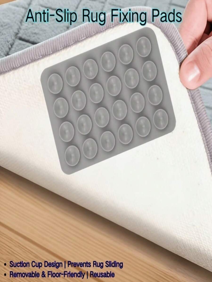 8pcs/10pcs Reusable Carpet Non-Slip Pads, Easy To Install Carpet Grippers, Prevent Slipping, Curling And Moving, Durable Floor Fixers, Suitable For Kitchen, Living Room And Bedroom, Phone Accessories, Phone Compatible, Desk Accessories. - Upgraded Version - View 1
