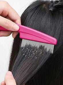 5pcs High Density Lice Comb, Blue/Pink/Green. Clean And Detangle Hair, Remove Lice And Dandruff. Fine Tooth Comb Designed For Hair Prone To Lice And Dandruff. Professional Lice And Gray Hair Comb, Dedicated Lice Comb - Multicolor - View 2