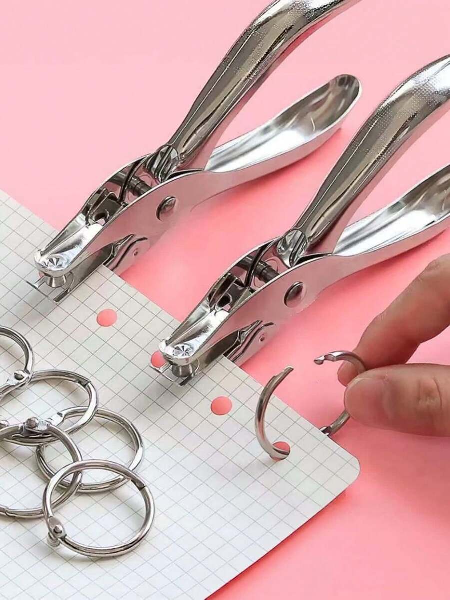 1pc/20pcs Detachable Loose Leaf Binding Rings, Perforated Metal Rings, DIY Handmade Spiral Rings, Metal Binding Puncher - Multicolor - View 1