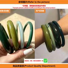 4件裝優雅復古壓克力圓形手鐲女款，時尚簡約設計，適合休閒穿著，完美適用於日常與派對場合 - 多色G - 查看 7