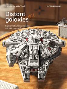 1681pcs Space Series Star River Warship Building Blocks Kit, DIY Assemble Spacecraft Model Toy,STEM Bricks Set,Desktop Display Decoration,Birthday Holiday Gift For Teens Adults,Collectible Display Toy For Space Fans - Multicolor - View 2