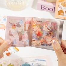 20 Sheets/Book Four Seasons PET Sticker Book, Cute & Warm Daily Decorative Stickers, Suitable For Scrapbooking And Planner - Multicolor - View 4