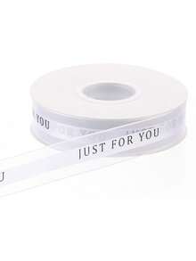 1 Rollo 40 Yardas Cinta de Hilo de Tacto Suave, Cinta de Malla Transparente Estilo Ins, Cinta de Hilo con Impresión Minimalista en Inglés, Cinta de Decoración para Empaquetado de Cajas de Regalo de Pastel Floral, Material para Hacer Lazos DIY - Multicolor - Ver 14