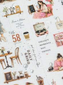 4 Rolls/Box Of Simple Artistic Pattern Stickers, Made Of Transparent PET Waterproof Material, Perfect For Student Stationery And Decorating Cards Or Scrapbooks - Set - View 7