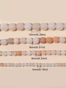 1 Strand Natural Pink Aventurine Round Beads, Loose Beads For Jewelry Making DIY Bracelet Accessories, 4/6/8mm - Multicolor - View 2