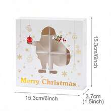 4pcs/1pc Christmas Paper Treat Boxes With Cutout Window, Xmas Santa Reindeer Snowflake Bell Tree Pattern Gift Box, Merry Christmas Holiday Party Packaging Box For Baking Favors - Multicolor - View 7