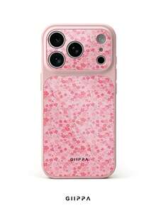 GIIPPA 1pc Pink Floral Pattern Design Phone 18 Pro Max Phone Case, Compatible With Phone 17 Pro Max, 15 Pro Max, 14 Pro Max, Korean-Style High-End Fashionable And Fun Phone Case, Suitable For 11/12/13/14/15/16 Pro Max Plus, Elegant Design For Men And Women, Perfect Gift For Girlfriend On Christmas, Valentine's Day, Easter, Wedding Season And Birthday! - Multicolor - View 1