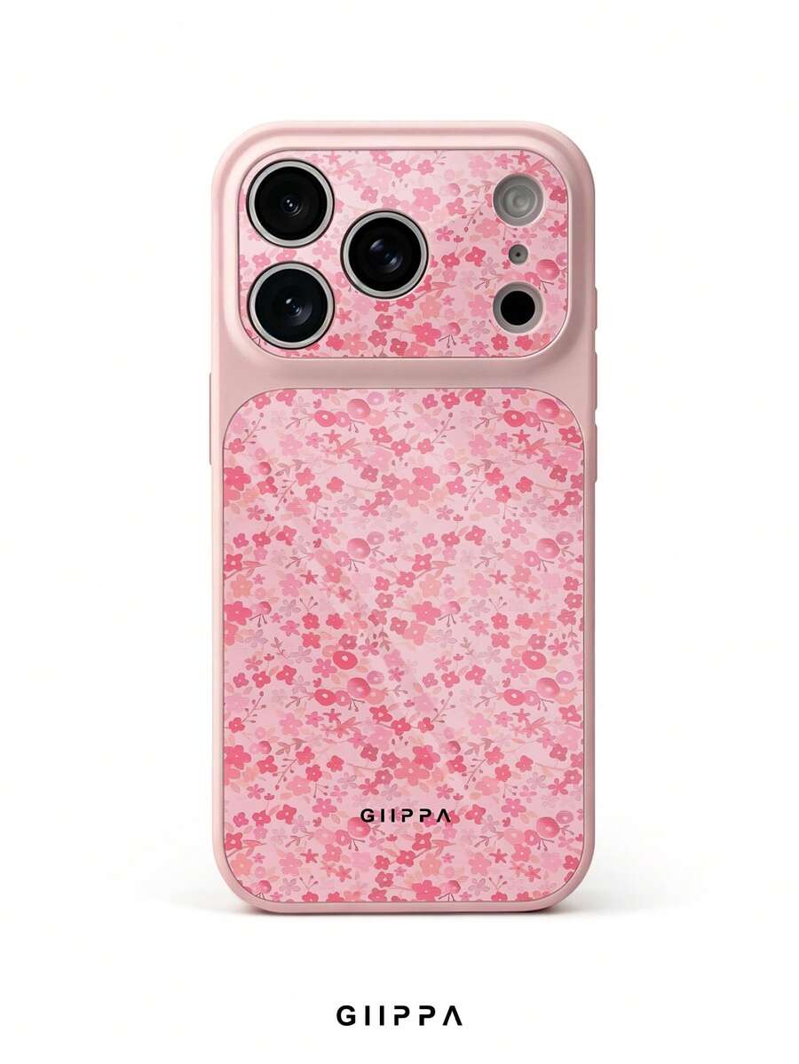 GIIPPA 1pc Pink Floral Pattern Design Phone 18 Pro Max Phone Case, Compatible With Phone 17 Pro Max, 15 Pro Max, 14 Pro Max, Korean-Style High-End Fashionable And Fun Phone Case, Suitable For 11/12/13/14/15/16 Pro Max Plus, Elegant Design For Men And Women, Perfect Gift For Girlfriend On Christmas, Valentine's Day, Easter, Wedding Season And Birthday! - Multicolor - View 1