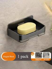 3/2/1pc 13.3cm*4.1cm*8.3cm Wall-Mounted Soap Holder, Unique Plastic Soap Dispenser, Home Soap Rack, Draining Soap Tray, No Drilling Required, Suitable For Home Bathroom Toilet Kitchen Bathroom Accessories, Wall-Mounted Rectangular Design, Space-Saving - Multicolor - View 12