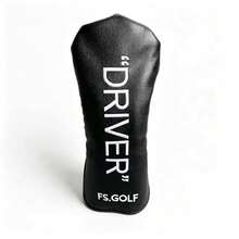 Minimalist Letter Design Golf Club Head Cover Black PU Wear-Resistant Driver 3/5 Wood Hybrid Club Protector - Black - View 9