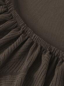 Beige Style Chair Covers Dining Chair. Simple Plant Print. For Hotels And Home Use - Coffee Brown - View 5