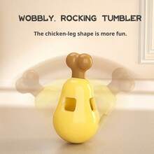 1pc Chicken Leg Wobble Dog Toy, Treat Dispensing Chew Toy, Teeth Grinding Self-Entertainment Boredom Relief Pet Toy - Yellow - View 9