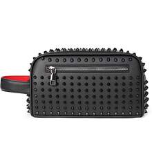 1pc Black Rivet Design Men's Clutch Bag, PU Material Large Capacity Zipper Handbag, Wristlet Bag Suitable For Daily Commute And Holiday Gifts, Travel Essential Gift, Exclusively For Men. Men's Gift - Multicolor - View 2