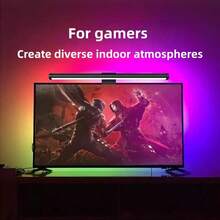 1pc Dual‑Sided RGB Monitor Light Bar, USB Powered Clip‑On Screen Hanging Lamp, Touch Control Dimmable Eye‑Care Gaming Desk Light For PC Computer - RGB Monitor Light Bar - View 2