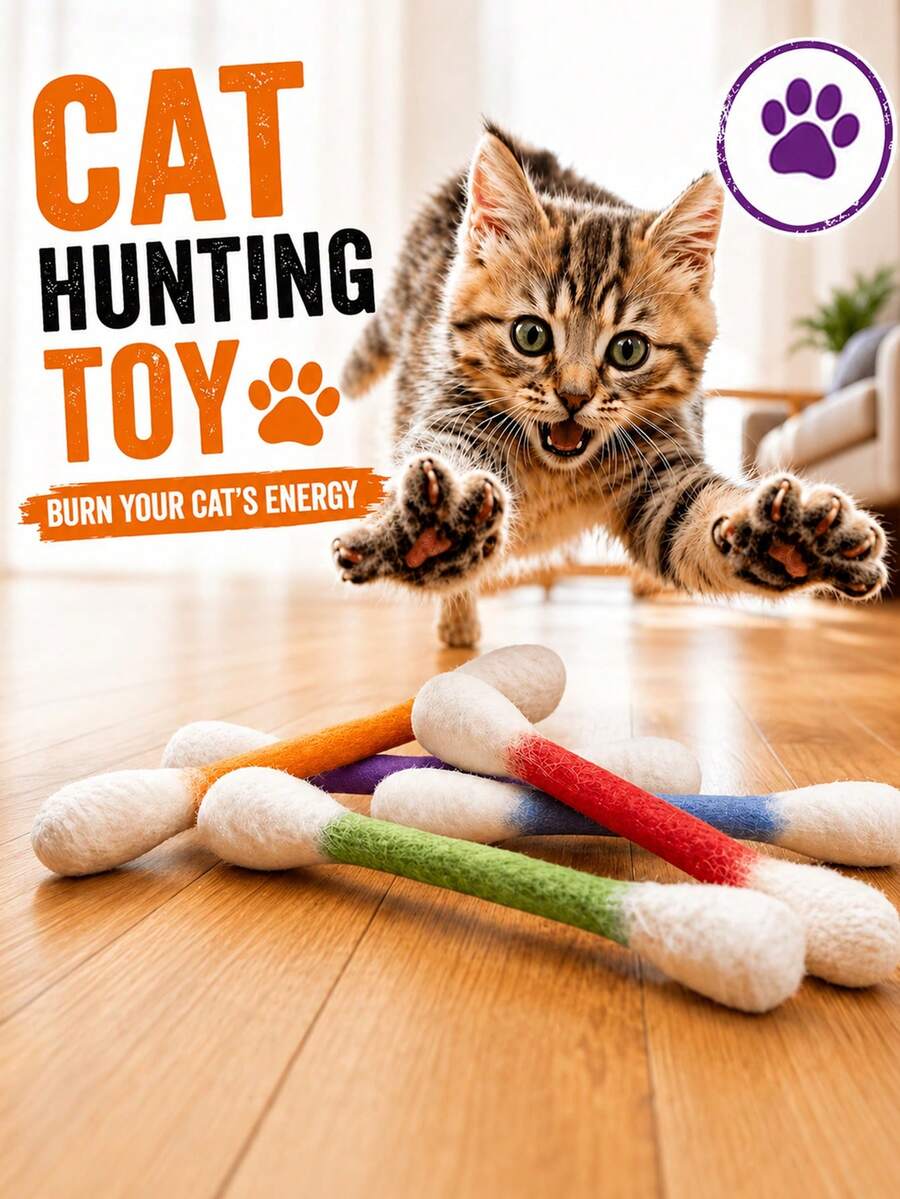 8/5/3/2/1pc Extra Large Interactive Cat Teaser Wand, Bring Happiness To Cats, Please Check Product Size Before Purchase, Cat Sniffing Stick, Teeth Cleaning & Chewing Toy, Self-Entertainment Toy, Pet Puzzle Toy, Interactive Soothing Cat Accessory - Multicolor - View 1