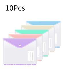 5/10pcs A4 Thickened PP Loose-Leaf Binder Pockets, 11-Hole Punched, Suitable For Loose-Leaf Documents, Color-Coded, Suitable For School, Office, Travel And Home Storage, Each Pocket Can Hold 200 Sheets Of Paper - Multicolor - View 6