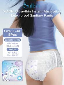 XIAONI Ultra Thin Period Pants For Women, Panty-Style Sanitary Pads, Instant Refreshing Surface Dry And Comfortable, Maximum Absorbency Leak-Proof Sanitary Pants Size L-XL - Set - View 13