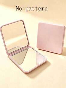 New Polka Dot Print Portable Square Makeup Mirror, Double-Sided Square Makeup Mirror, Women's Foldable Makeup Mirror, Compact Minimalist Makeup Mirror, Mini Makeup Mirror Suitable For Wallet And Travel - Multicolor - View 8