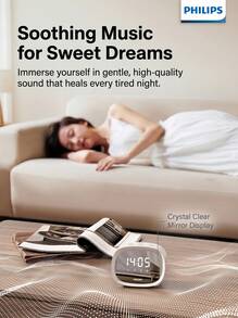PHILIPS Bluetooth Speaker Smart Alarm Clock TAS2909 | High-Precision Display + Cross-Platform Compatibility | Built-In Battery For Long Lasting Usage, Perfect Companion For Bedroom & Office, White - White - View 6