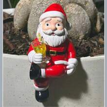 Santa Claus Hanging Planter Decor, Creative Fish Tank & Flower Pot Edge Ornament, Christmas Garden Small Decoration Gift - Santa Claus - View 3