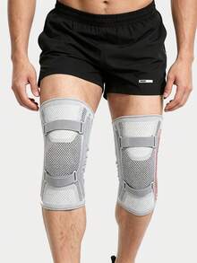 1set,Adjustable Knee Support Brace, Breathable Mesh Knee Compression Sleeve With Dual Spring Stabilizers & Silicone Patella Pad, Non‑Slip Knee Protector For Running Gym Workout Sports Daily Wear For Men Women,Halloween Gifts - Multicolor - View 3