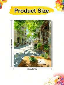 1pc DIY Street Scene Oil Painting, Suitable For Adult Beginners Canvas Oil Painting, Relaxing Handmade Art Gift, Home Decor Wall Art, Acrylic Paint Holiday Gift - Sets - View 10