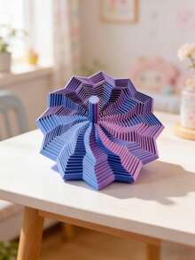 Stress Relief Toy/3D Printed Optical Illusion Folding Puzzle Toy/Polygon Carrot Tower/Stress Relief Spiral 3D Design Stacking Toy/Hexagon Relaxation Ornament, Multi-Color Durable Plastic Decoration, Multi-Color Star-Shaped Fidget Toy - Multicolor - View 9