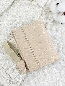 Dompet Kartu Kredit Wanita Minimalis yang Modis, Penutup Resleting dan Kancing Jepret, Tas ID dengan Jendela ID yang Praktis, Cocok untuk Aktivitas Luar Ruangan dan Perjalanan - Krem - View 3