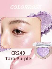 COLORROSE 4.2g Highlighter Moon Veil Seri Dreamy Berlapis Emas, Dengan Cermin, Highlighter Berkilau, Illuminator Makeup, Blush & Highlighter 2-in-1, Tekstur Bedak Panggang Ringan, Halus, Lembut, Kilau Transparan, Warna yang Dapat Dibangun - CR243 Ungu Taro - View 11
