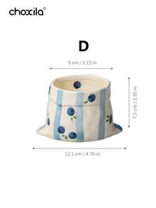 choxila 1pc 300ml Ceramic Coffee Mug, Hand-Pinch Bag-Shaped Cup, Multiple Glazed Hand-Painted Floral, Fruit, Bow Patterns, Ins-Style Asymmetrical Porcelain Drinkware, Suitable For Home Afternoon Tea, Desktop Decoration And Daily Beverage Lovers - Multicolor - View 13