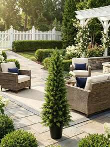 PKFC Artificial Sun-Resistant Cypress Tree With Ground Stake, Potted Faux Pine Greenery, Suitable For Garden Decor, Outdoor Halloween Decoration, Christmas Ornament - Multicolor - View 5