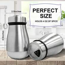2PCS Stainless Steel Glass Bottom Salt And Pepper Seasoning Shaker Spice Dispenser Pepper Shaker BBQ Kitchen Gadgets Salt Containeri - Multicolor - View 1