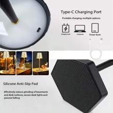 1pc Cordless Table Lamp With Touch Control Rechargeable LED Lamp - Fashionable Minimalist Design, Gold, Coffee - USB Charging, Adjustable Color Temperature, Suitable For Restaurant, Bedroom, Bar, Outdoor Party, Camping, Cafe, Rechargeable Table Lamp, Gift - Multicolor - View 8