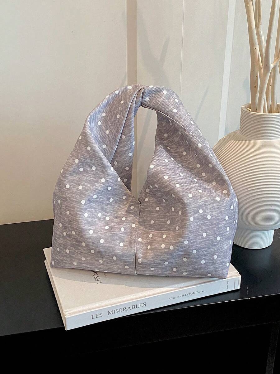 Fashionable Versatile Textured Solid Color New PU Shoulder Bag Casual Minimalist Textured Baguette Small Handbag For Women - Grey - View 1