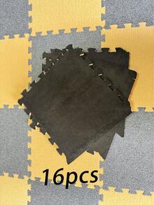 16-Piece Household Solid Color Splicing Mat, Decorative Bedroom Puzzle, Thickened Foam Floor Carpet Mat, Plush, Customizable Solid Color Splicing Mat.Bedrooms, Living Rooms, Cloakrooms, Rental Home Decoration, Front Adhesive Decoration, Bedside Adhesive, Sticker, Fabric Patch, Floor Protection, Mattress, Holiday Decoration - Multi-color - View 13
