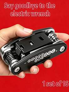 16-In-1 Foldable Multi-Function Screwdriver Wrench, Non-Slip Handle, Rotating Design, Durable And Easy To Use, Universal Portable Repair Tool For Home And Car Maintenance - A - View 8