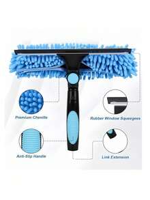 Professional 175 Inch (Approx. 445cm) Squeegee Window Cleaning Brush 2-In-1 Rotating Window Cleaning Tool Set, With 10-Section Telescopic Pole, Flexible Brush Head, Suitable For Indoor/Outdoor Windows And Car Glass Window Cleaning Equipment - Cleaning Tools - View 6