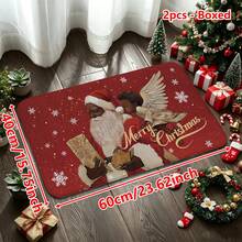 1/2/3pcs Christmas Theme Kitchen Rug, Flannel Kitchen Rug Comfortable Soft Absorbent Non-Slip Machine Washable With Non-Slip Backing Suitable For Multiple Scenes Entrance Living Room Bedroom Kitchen Dining Room Bathroom Laundry Room Hallway Floor Mat Blanket Holiday Christmas Decoration Home Multi-Functional Floor Mat - Multicolor - View 12