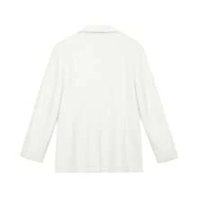 Women's White Long Sleeve Regular Fit Blazer, Button Front Design, Non-Stretch Fabric, Suitable For Autumn/Winter, Fashionable Versatile Jacket - Off-white - View 9