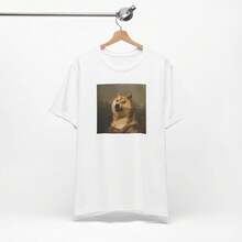 Mona Doge Lisa Funny Graphic Dog Novelty T Shirt - Style - View 1